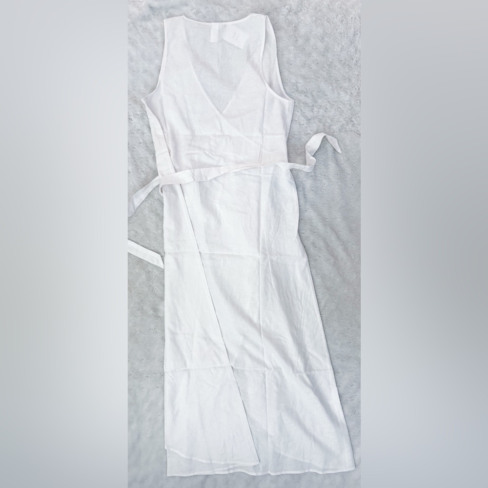 NWT- ANDIE The Maxi Wrap Dress in White Linen - Picture 3 of 9